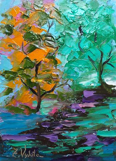 Original Expressionism Landscape Paintings by Zinaida Vysota Dacenko