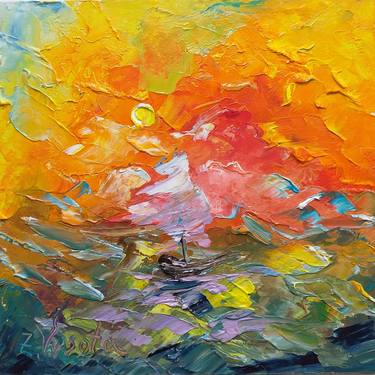 Original Abstract Expressionism Seascape Paintings by Zinaida Vysota Dacenko