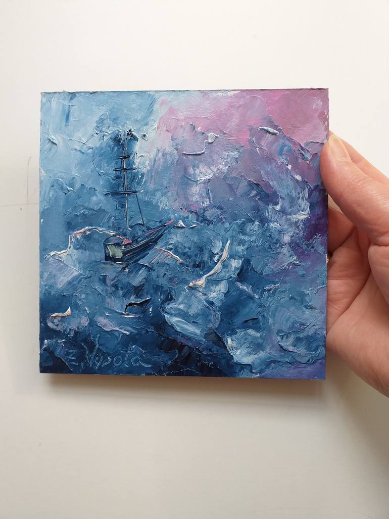 Original Abstract Expressionism Seascape Painting by Zinaida Vysota Dacenko