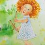 Little girl watercolor.