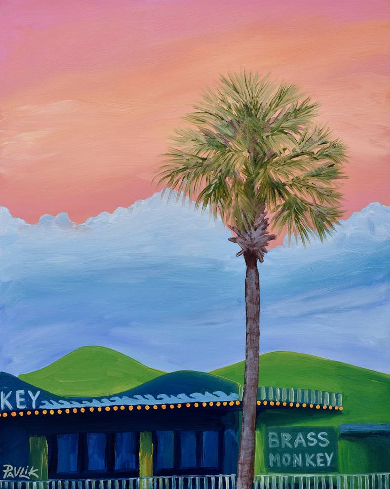 Brass Monkey, PassAGrille Beach Painting by Rebecca Pavlik Saatchi Art