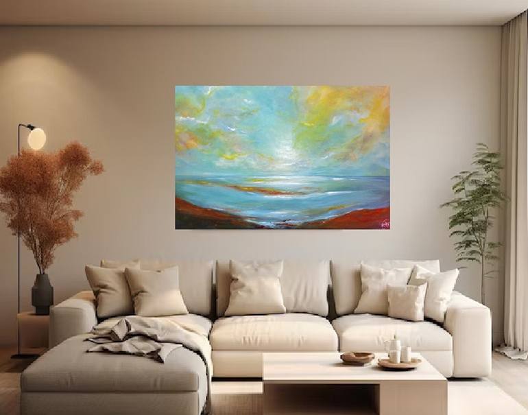Original Abstract Expressionism Landscape Painting by Khadija Elhaouchi