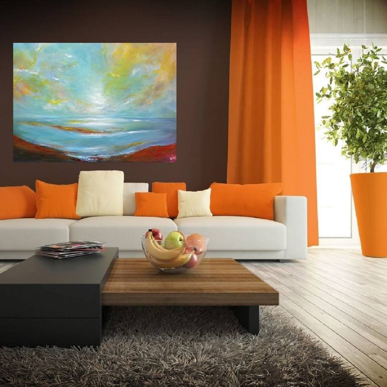 Original Abstract Expressionism Landscape Painting by Khadija Elhaouchi