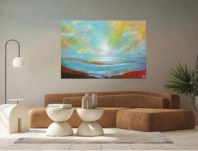 Original Abstract Expressionism Landscape Painting by Khadija Elhaouchi