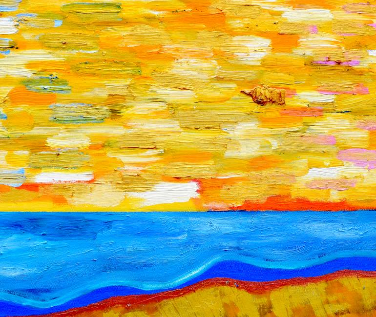 Original Abstract Expressionism Beach Painting by Tom Nora