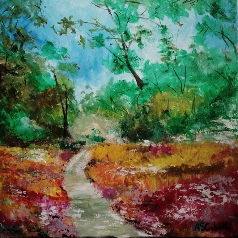 Caminos En La Primavera Painting By Antonio Sanchez 