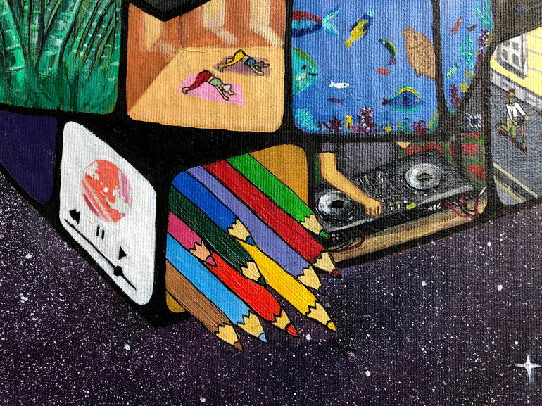 Original Conceptual Outer Space Painting by Lana Krainova