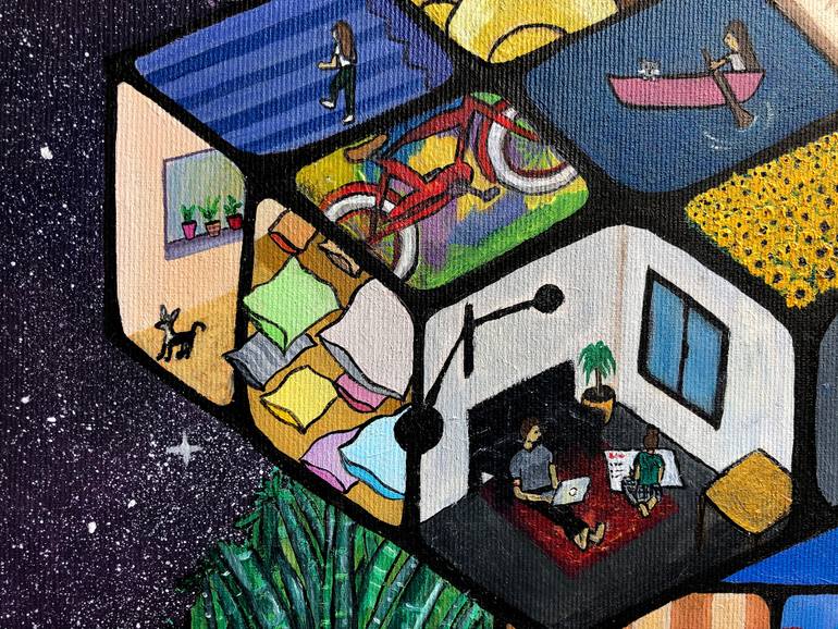 Original Conceptual Outer Space Painting by Lana Krainova