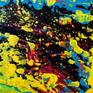 Original acrylic abstract painting. Fluorescent colors illuminate the picture in the dark (if there is a color lamp).