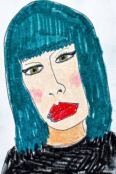 Print of Expressionism Portrait Drawings by Lana Krainova