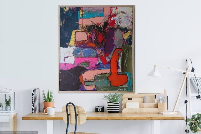 Original Abstract Expressionism Abstract Painting by Jonas Holmstrand