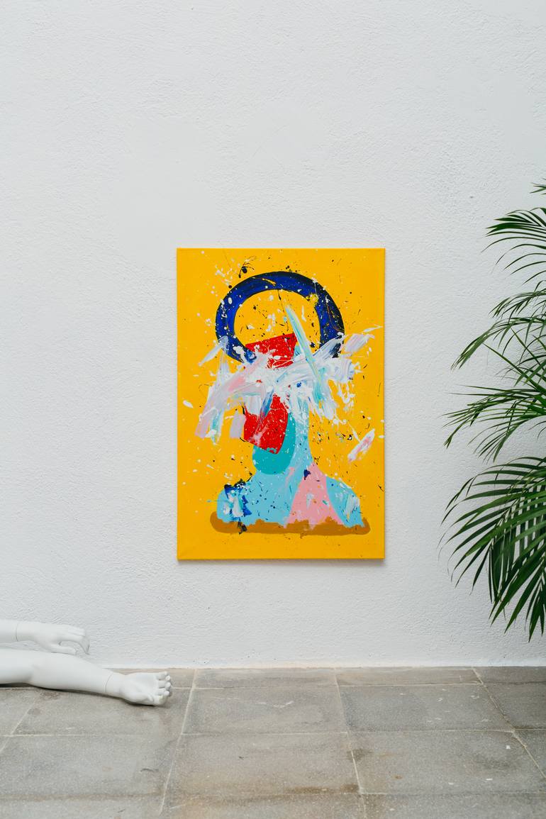 Original Abstract Expressionism Abstract Painting by Pink Morro