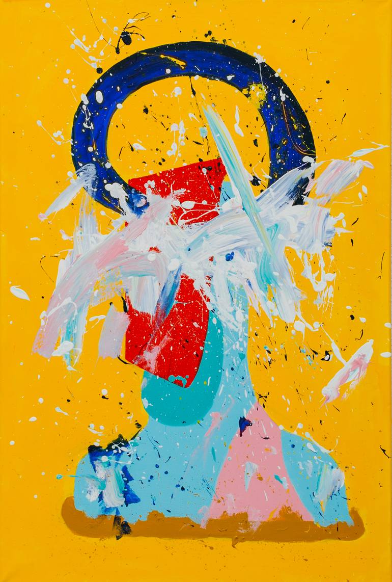 Original Abstract Expressionism Abstract Painting by Pink Morro