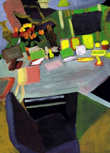 Original Expressionism Still Life Paintings by Hans Juergen Diez