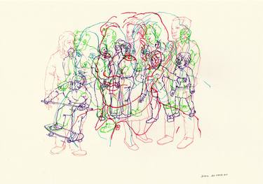Original Conceptual People Drawings by Hans Juergen Diez