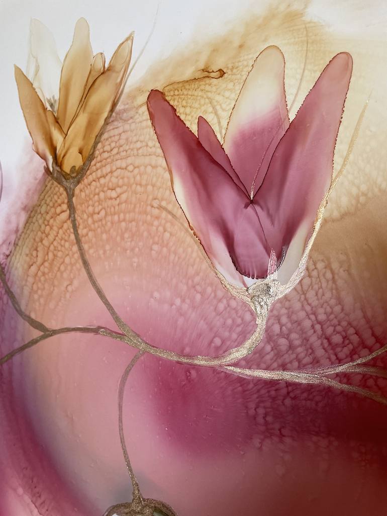 Original Abstract Floral Painting by Melanie Smolenaars