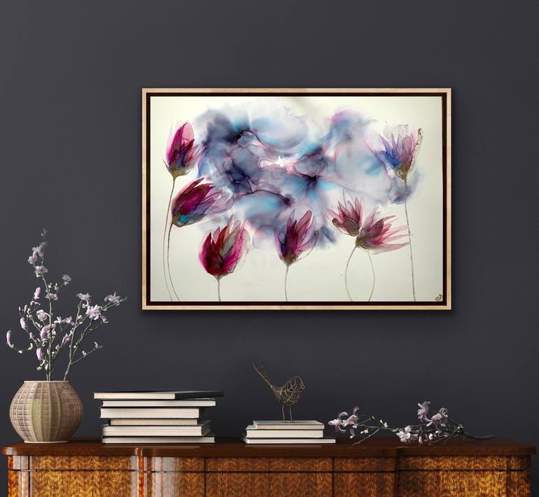 Original Floral Painting by Melanie Smolenaars