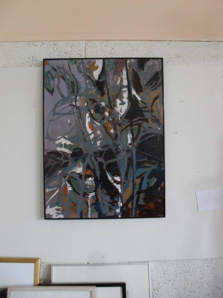 Original Abstract Expressionism Botanic Painting by Irene Van Den Bos