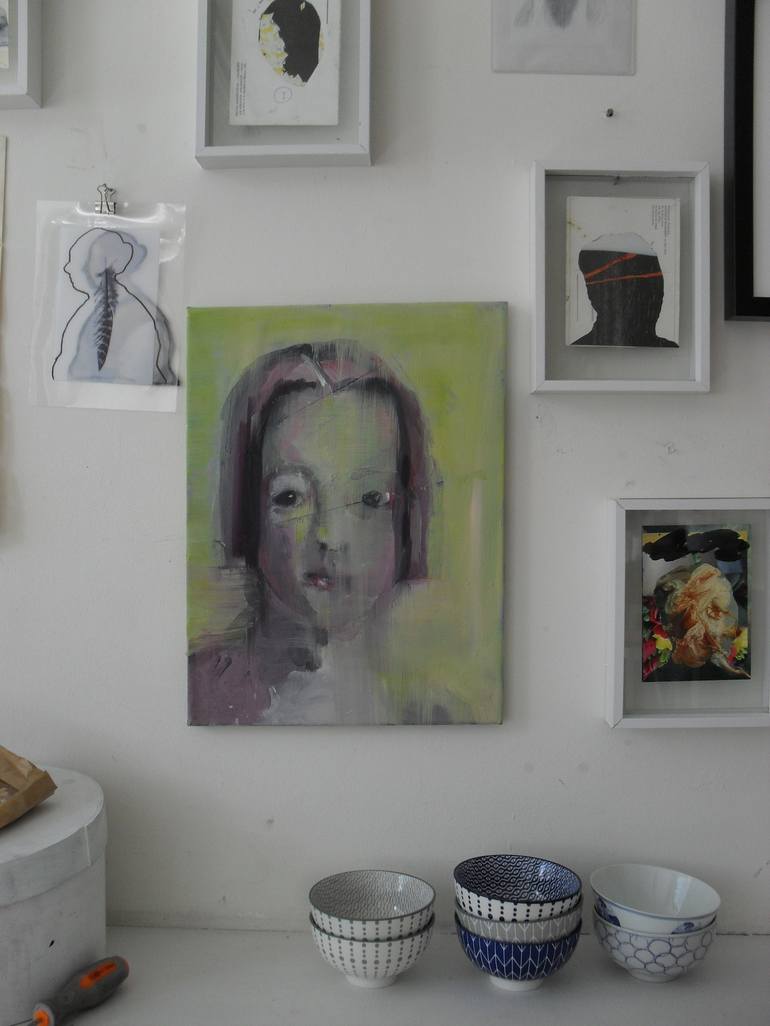 Original Expressionism Portrait Painting by Irene Van Den Bos