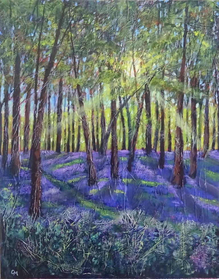 Imagined Bluebell Woods in Lockdown Painting by Corinne Middlemiss