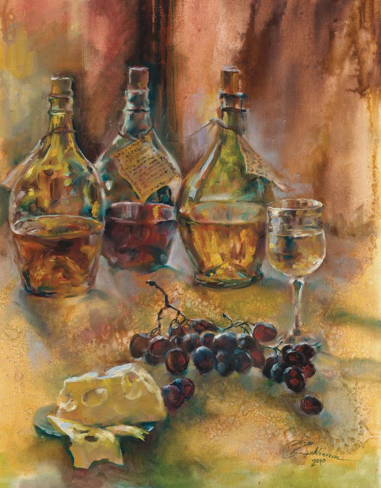 wine tasting painting