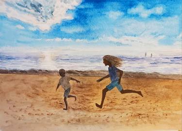 Original Beach Painting by Yidan Chen