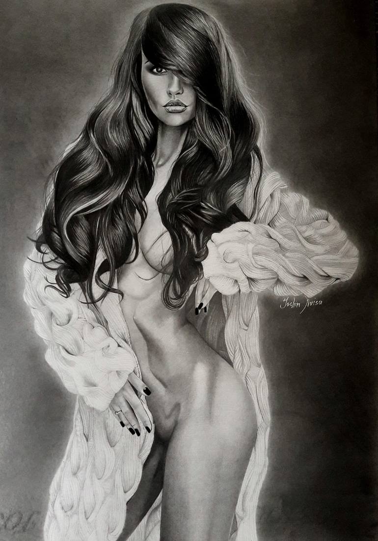 Black white naked woman picture Angel Large Wall Nude Woman Black And White Wall Painting Pencil On Paper High Detailed Drawing 420x594mm Drawing By Iachim Raisa Saatchi Art