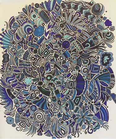 Original Abstract Expressionism Abstract Drawing by Denise Brown