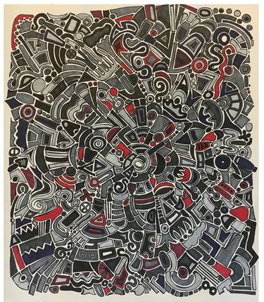 Original Abstract Expressionism Abstract Drawing by Denise Brown