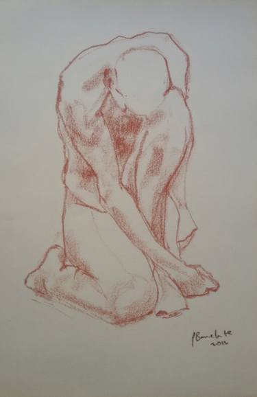 Original Figurative Nude Drawings by Gloria Bonafonte