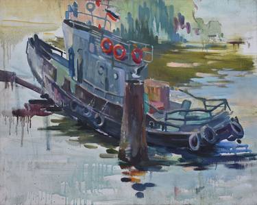 Original Boat Paintings by Aliia Giliazova