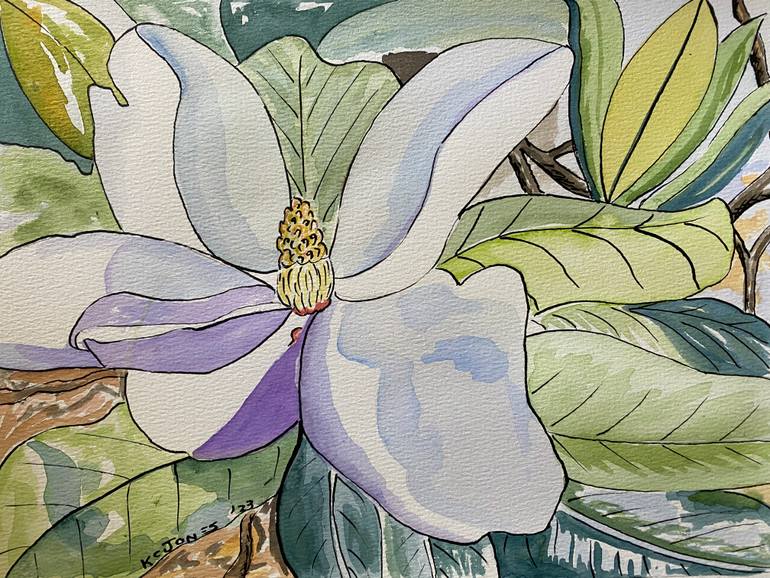 Original Illustration Floral Painting by Kristi Cavett Jones