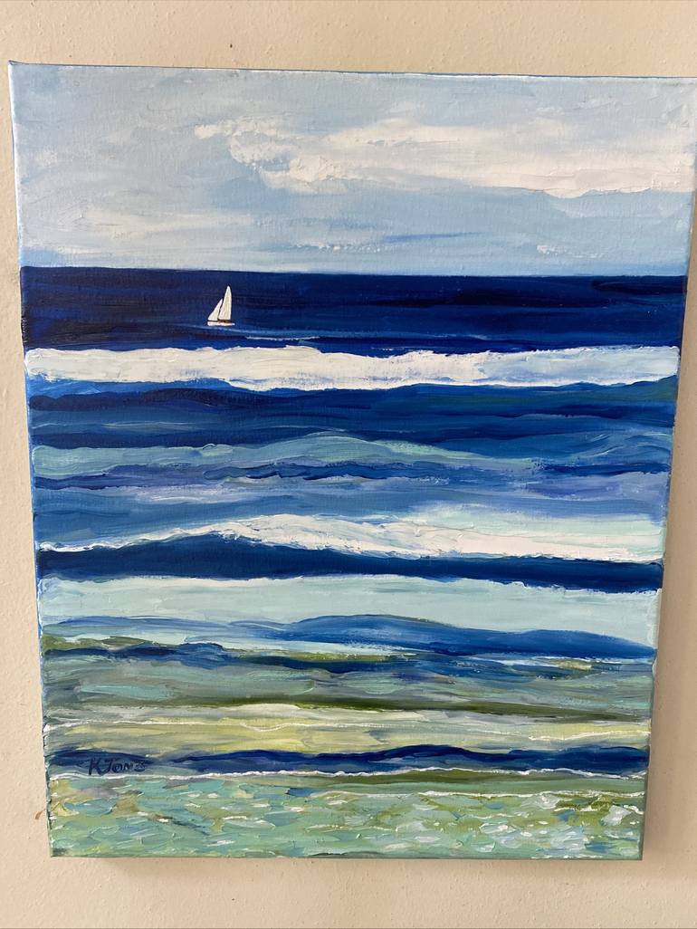 Original Impressionism Seascape Painting by Kristi Cavett Jones