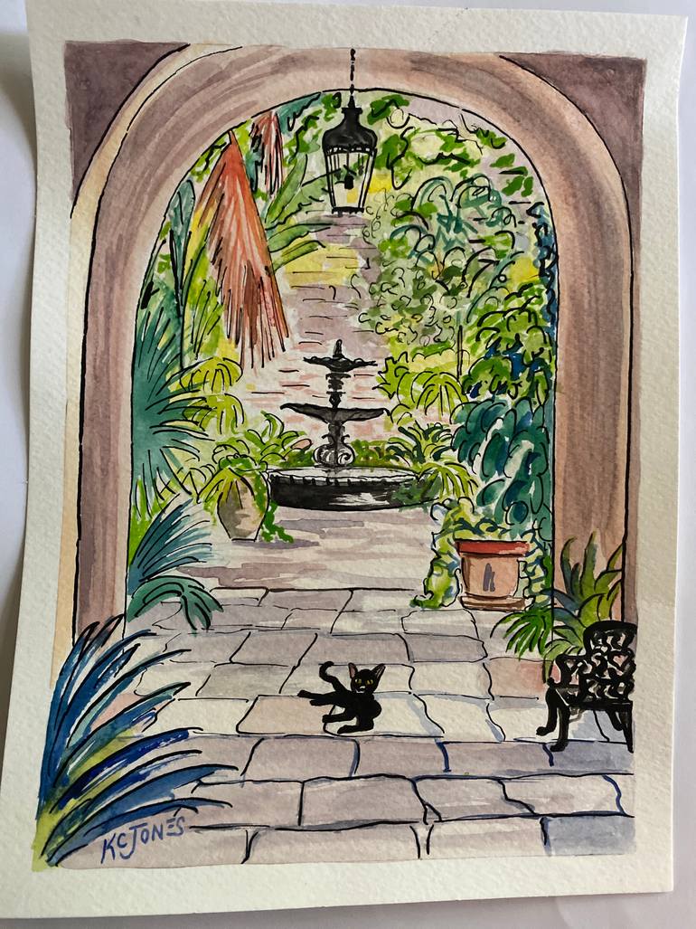 Original Impressionism Architecture Painting by Kristi Cavett Jones