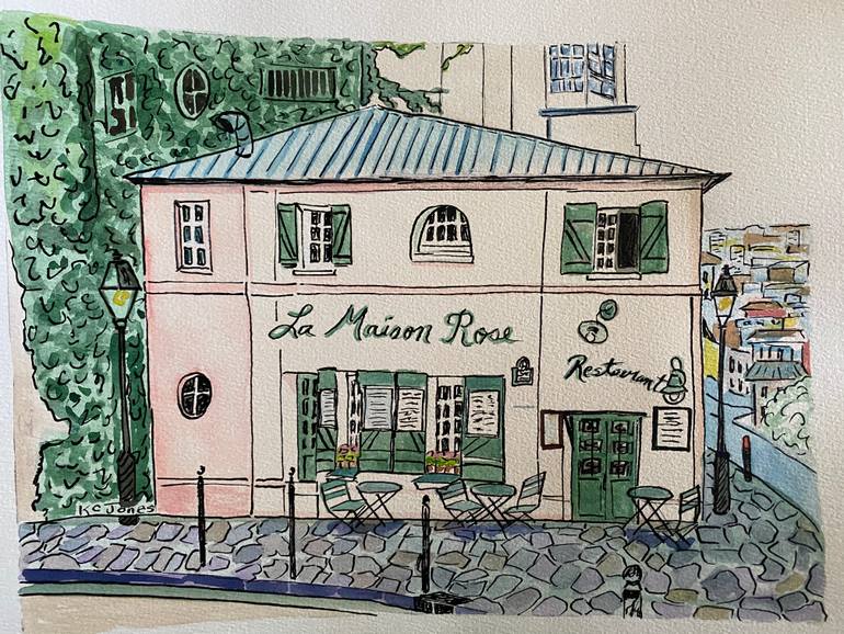 Original Illustration Architecture Painting by Kristi Cavett Jones