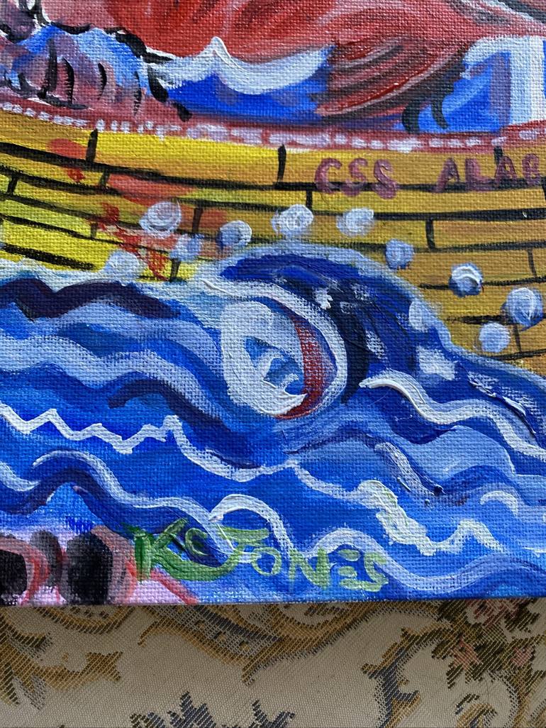 Original Impressionism Boat Painting by Kristi Cavett Jones
