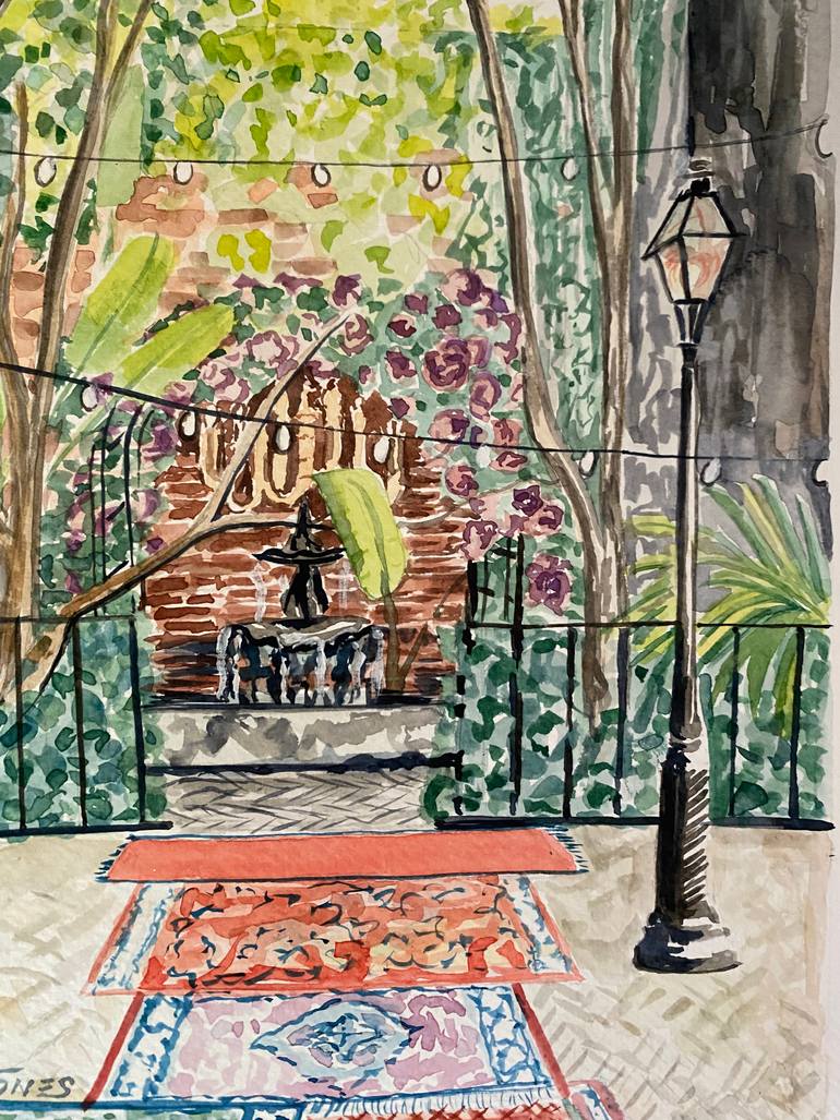 Original Impressionism Architecture Painting by Kristi Cavett Jones