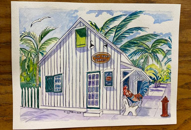 Original Illustration Architecture Painting by Kristi Cavett Jones