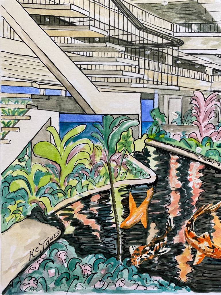 Original Impressionism Architecture Painting by Kristi Cavett Jones