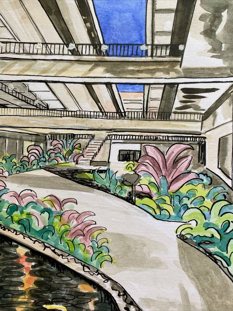Original Impressionism Architecture Painting by Kristi Cavett Jones