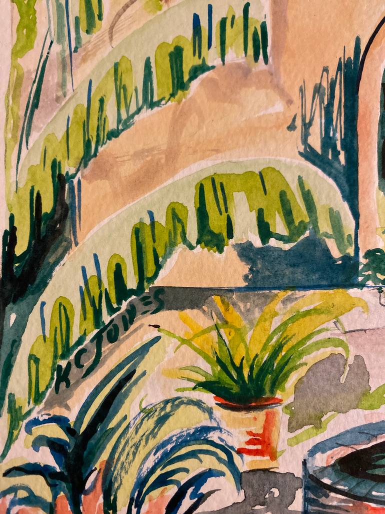 Original Impressionism Architecture Painting by Kristi Cavett Jones