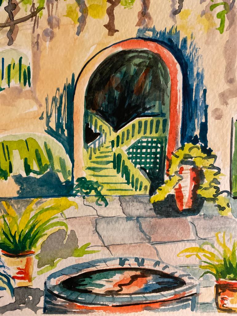 Original Impressionism Architecture Painting by Kristi Cavett Jones