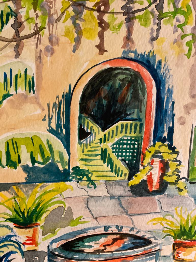 Original Impressionism Architecture Painting by Kristi Cavett Jones