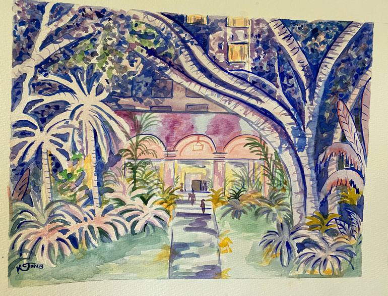 Original Impressionism Architecture Painting by Kristi Cavett Jones