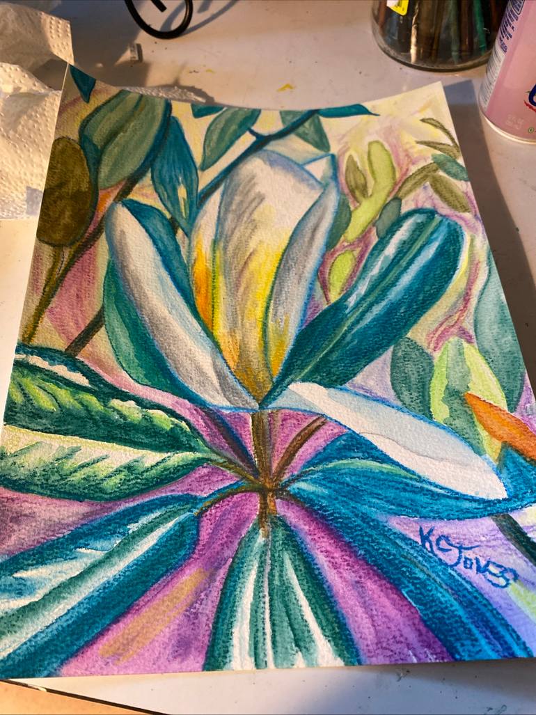 Original Impressionism Floral Painting by Kristi Cavett Jones