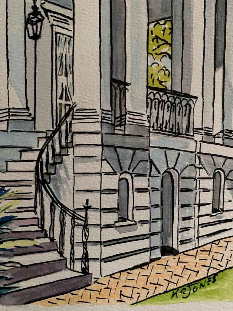 Original Illustration Architecture Painting by Kristi Cavett Jones