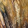 Fabulous wheat field painting in oil! This gallery wrap canvas is painted on the sides and prewired for easy and instant hanging!