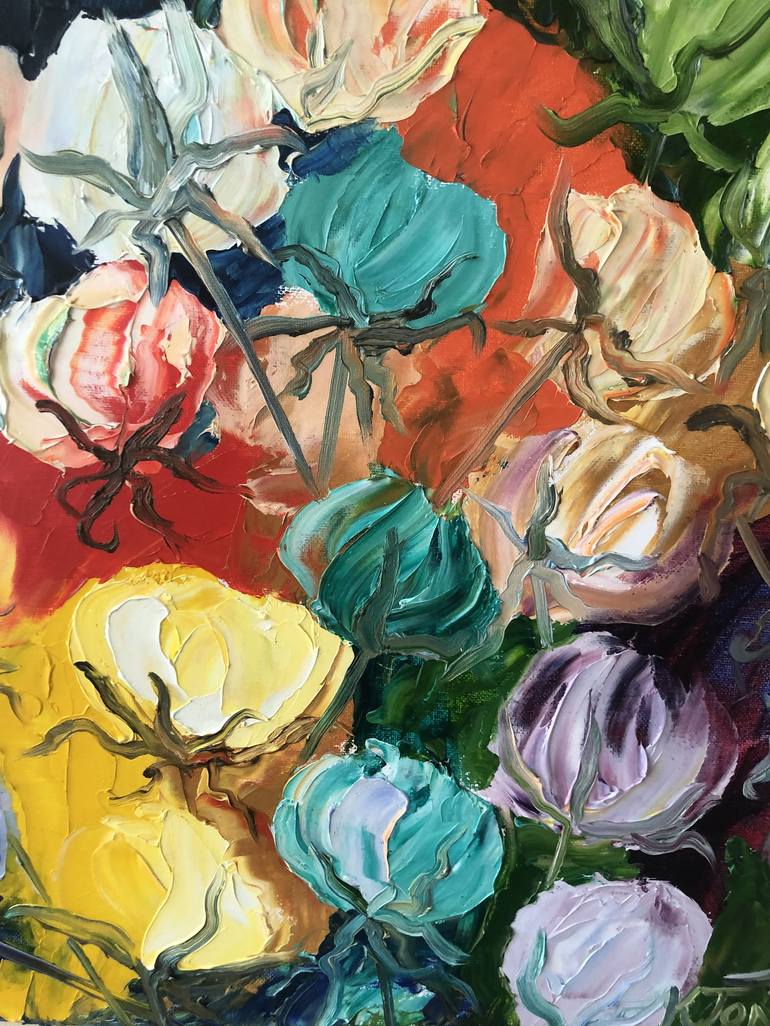 Original Expressionism Botanic Painting by Kristi Cavett Jones