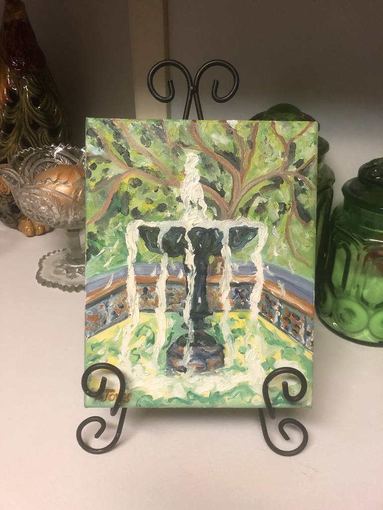 Original Impressionism Garden Painting by Kristi Cavett Jones