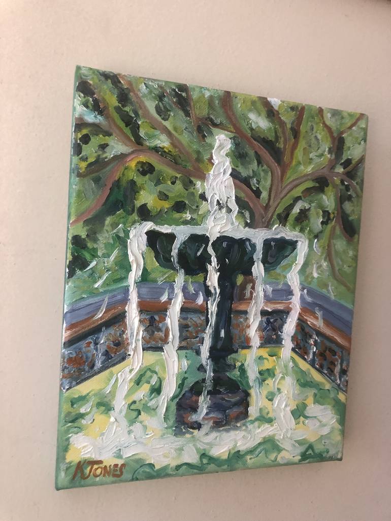 Original Impressionism Garden Painting by Kristi Cavett Jones